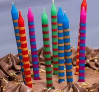 rainbow stripe candles