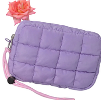 Nylon Quilted Puffer Clutch/Pouch