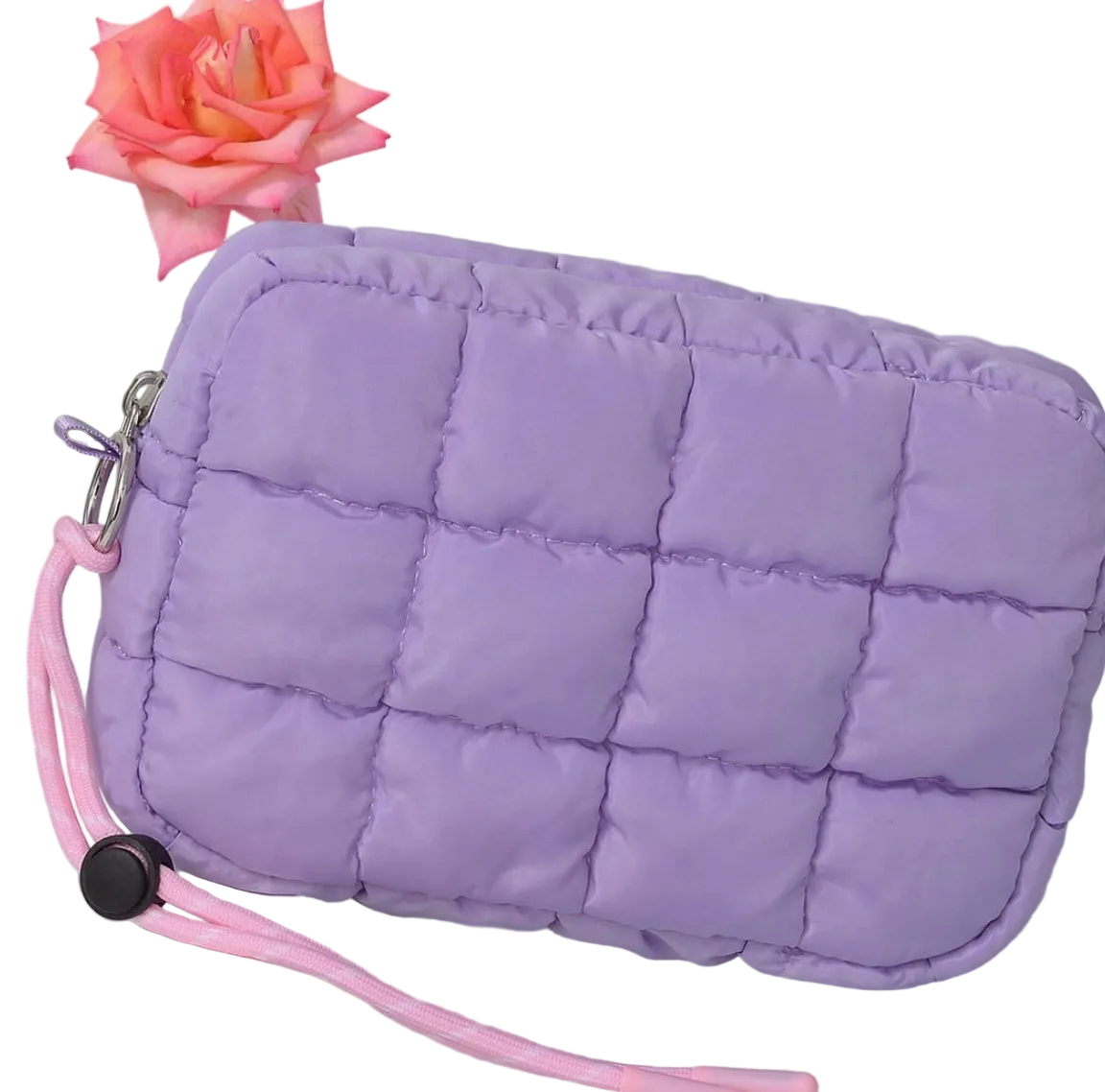 Nylon Quilted Puffer Clutch/Pouch