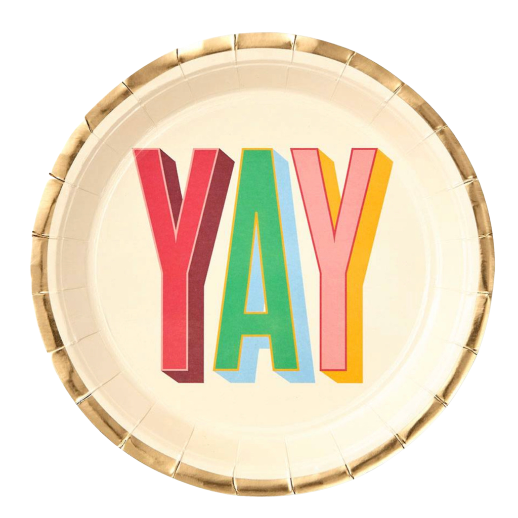 Yay Typography Large Disposable Plate
