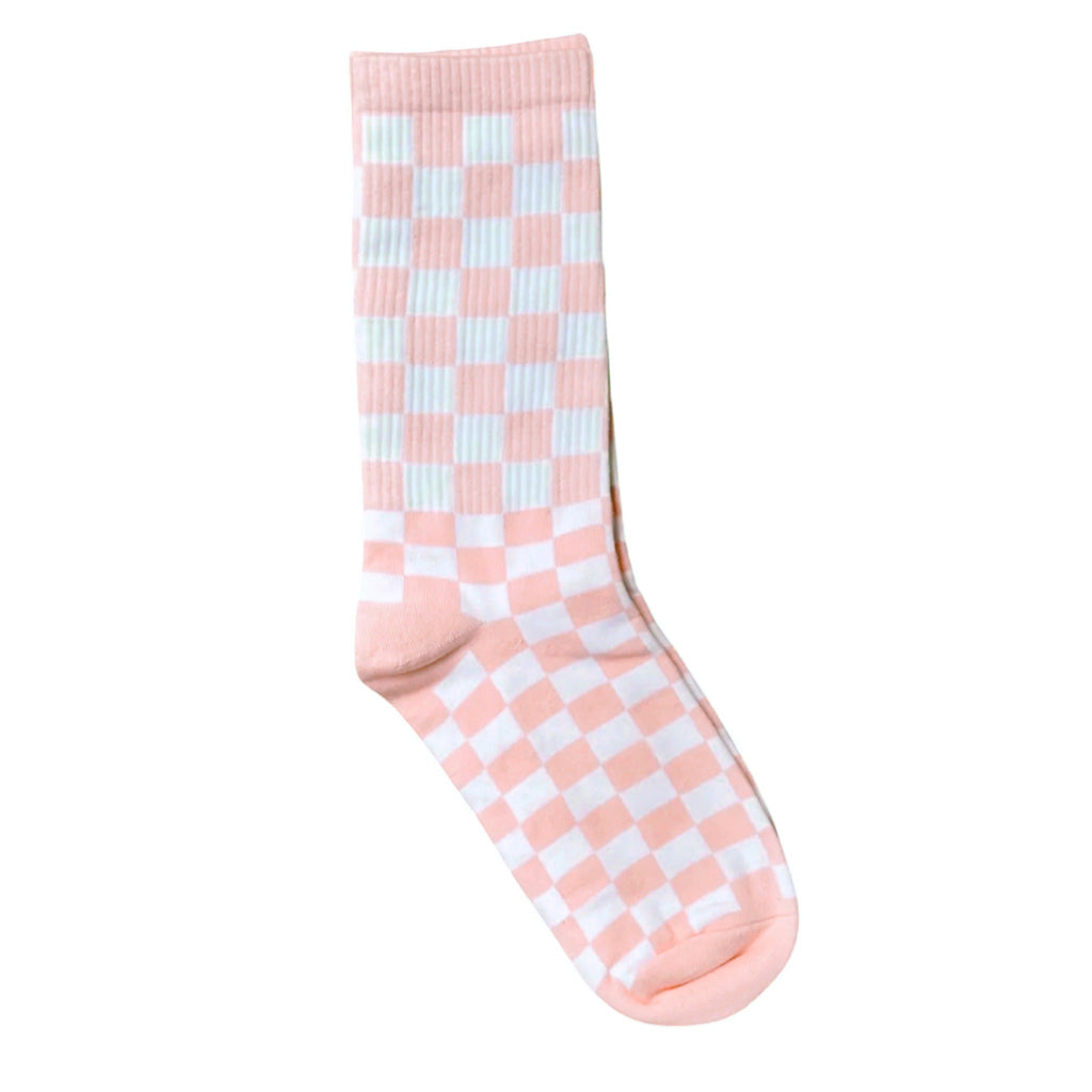 pink hotel check sock - women's