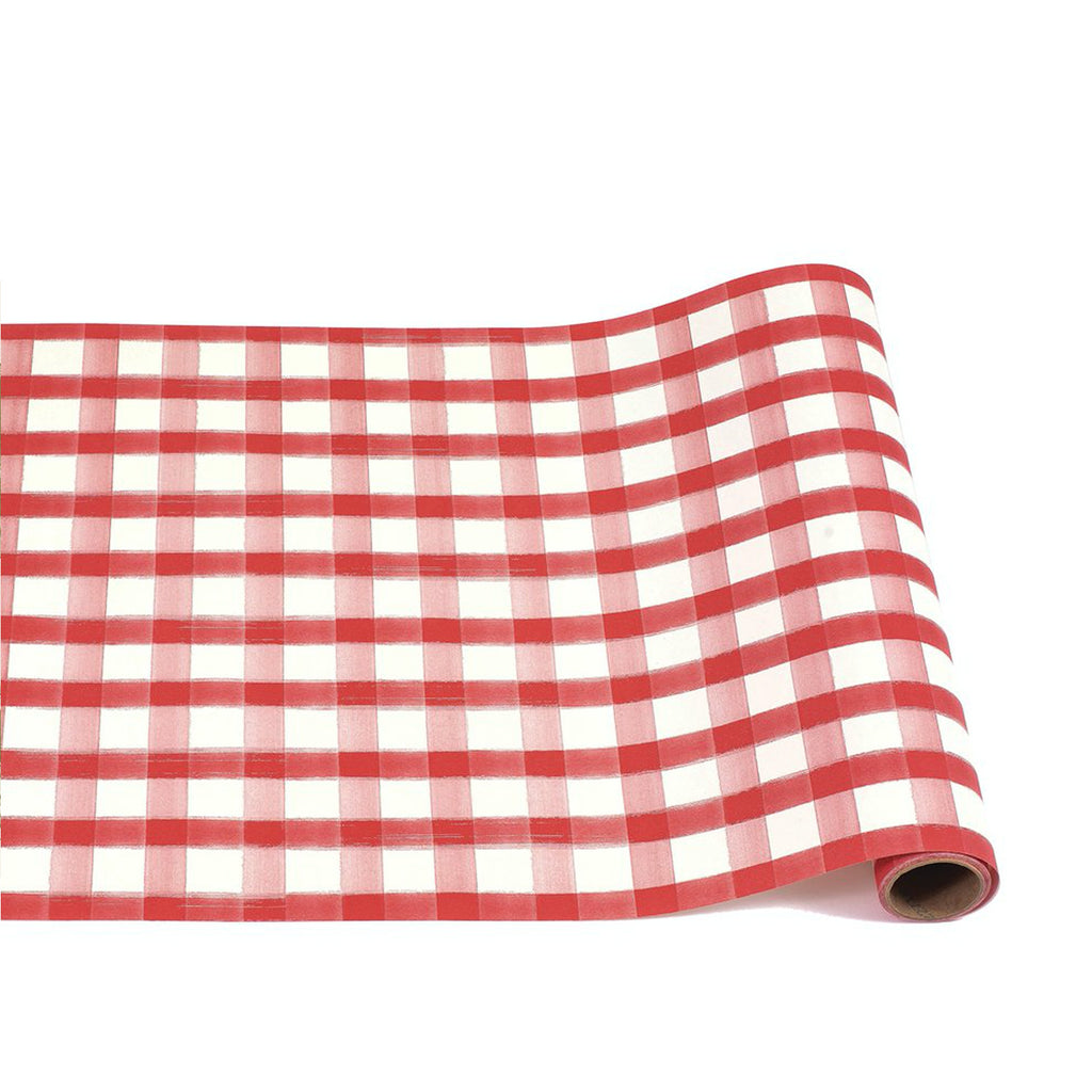 red painted check : paper table runner