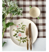 brown painted check: paper table runner