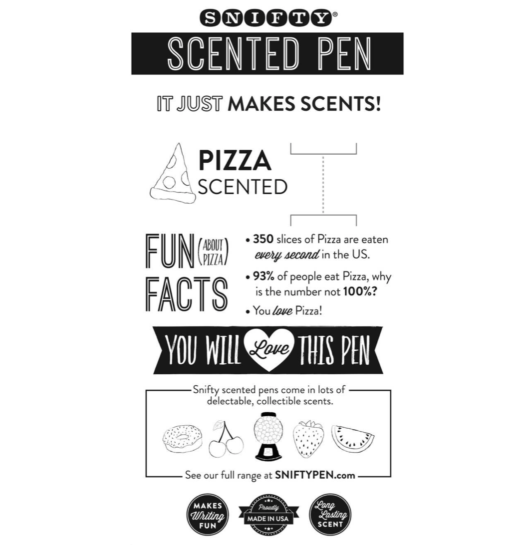 pizza scented pen