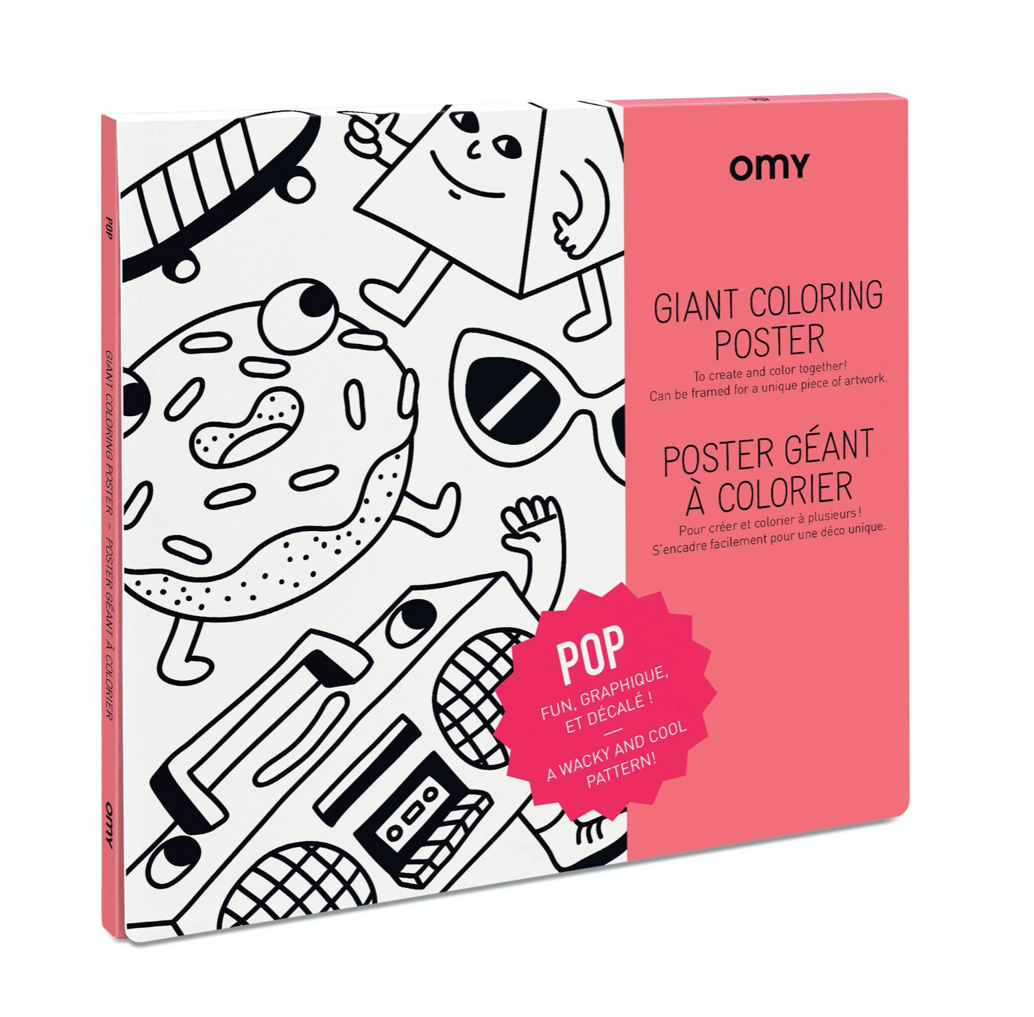 Wacky POP scene Folded Coloring Poster