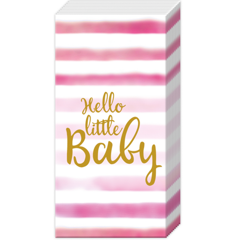 pink: Hello Little Baby pocket tissues