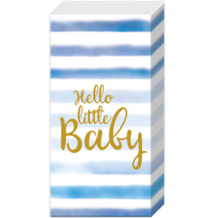 blue: Hello Little Baby pocket tissues