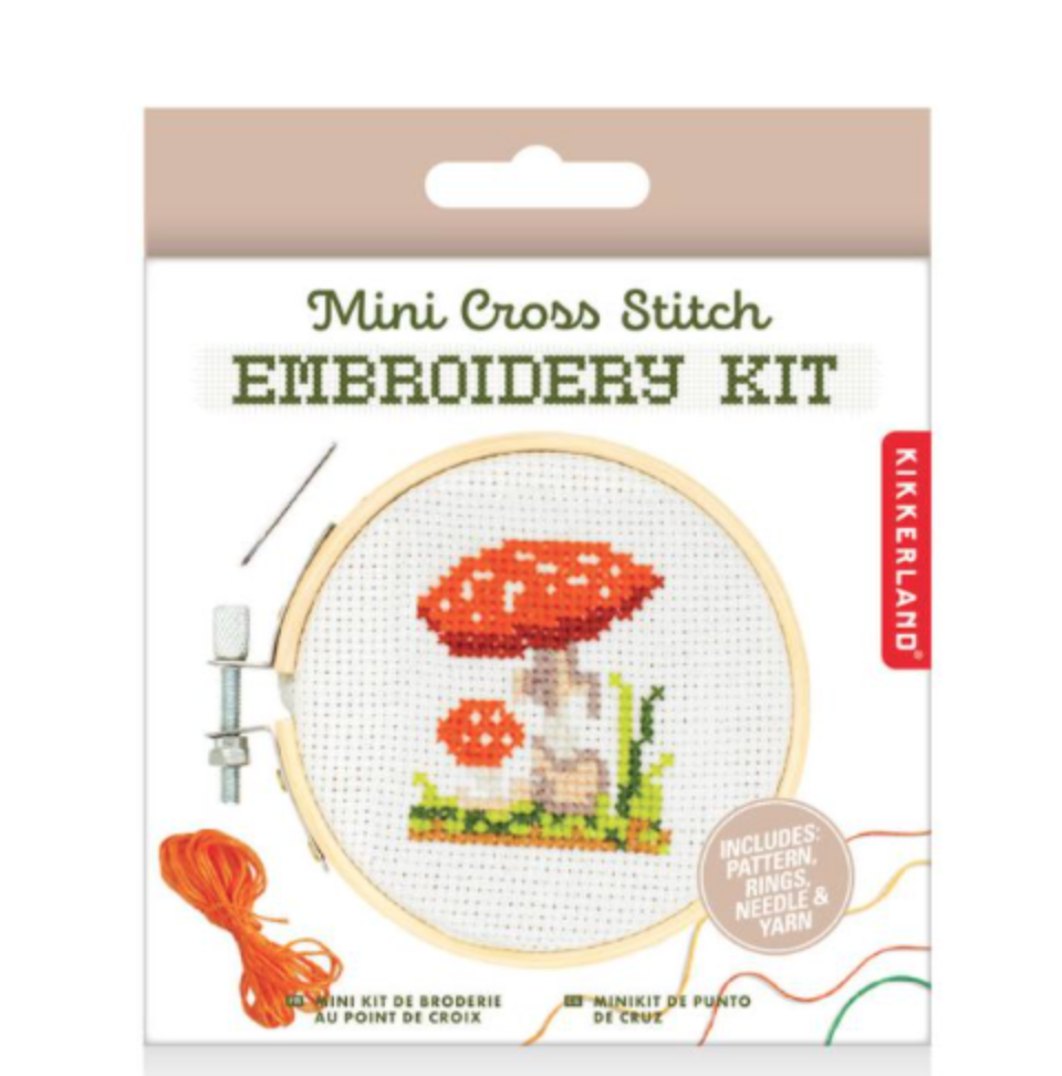 mushroom: Mini Cross Stitch Embroidery Kit