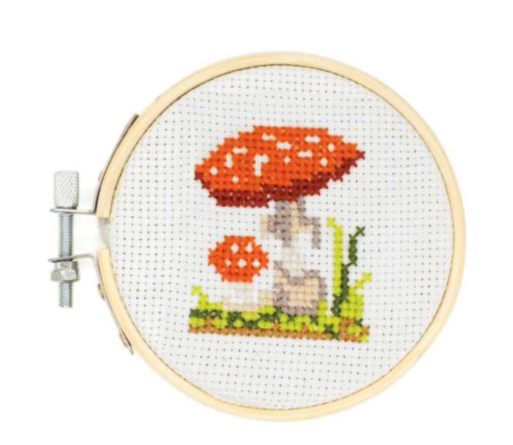 mushroom: Mini Cross Stitch Embroidery Kit