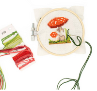 mushroom: Mini Cross Stitch Embroidery Kit