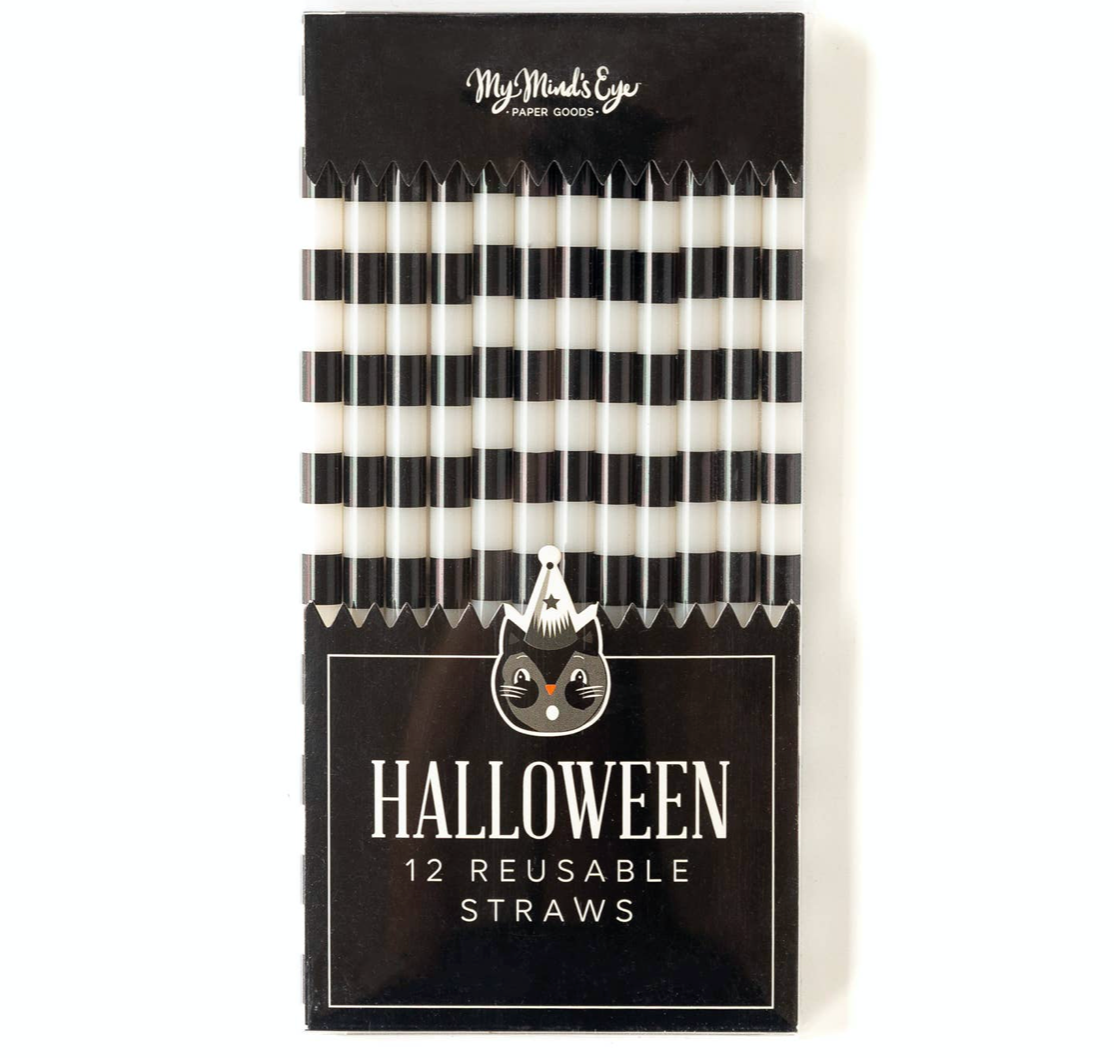 halloween stripe straws