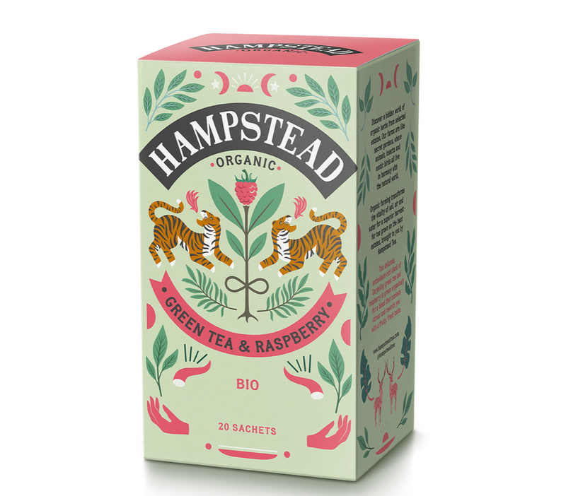 Raspberry + green tea : Hampstead Organic