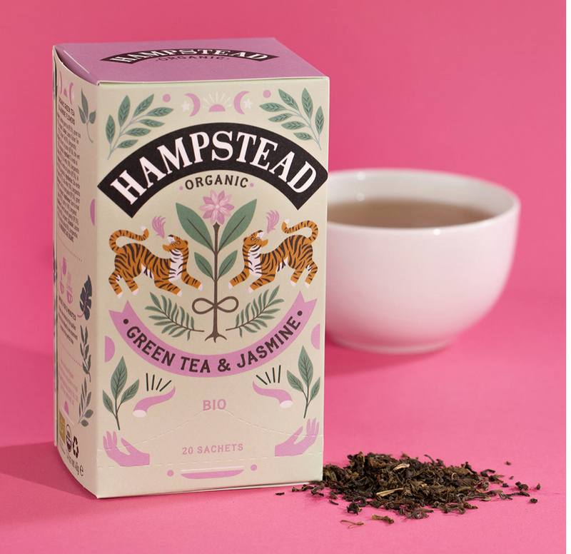 Jasmine & green tea : Hampstead organic tea bags