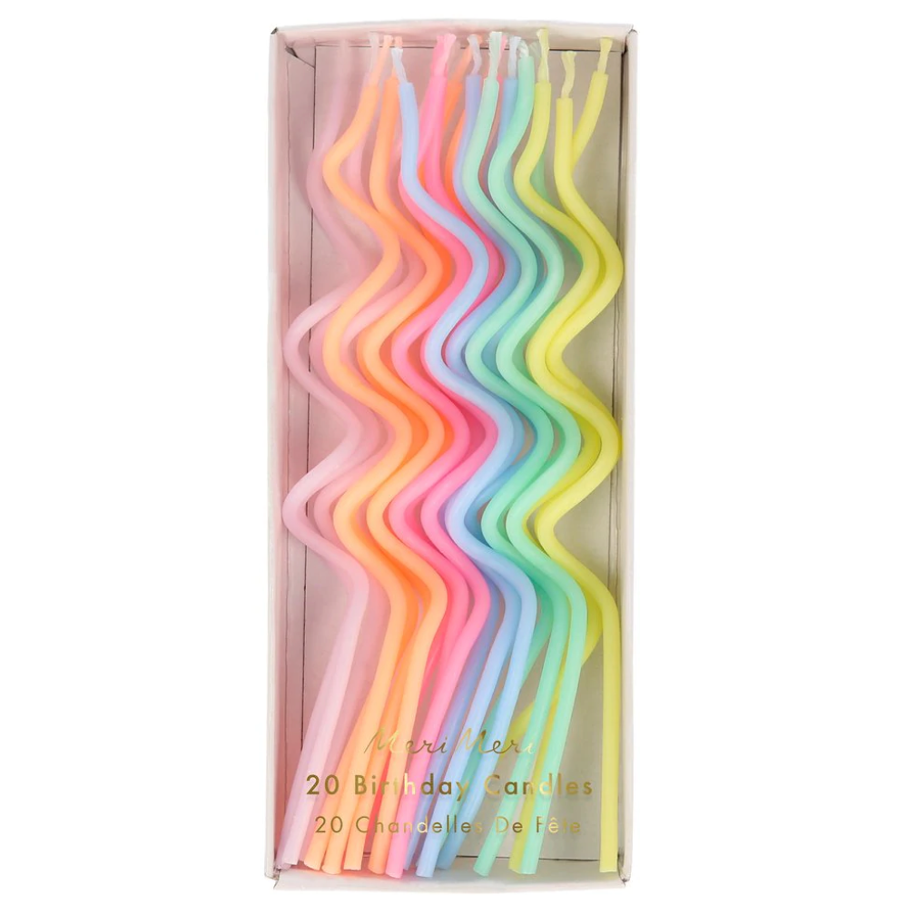 Pastel Swirly Candles (x 20)