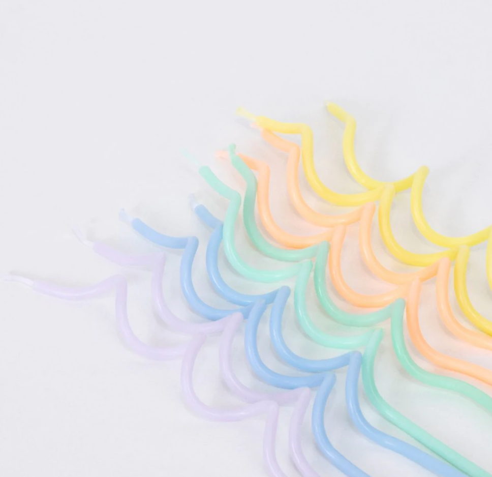 Pastel Swirly Candles (x 20)