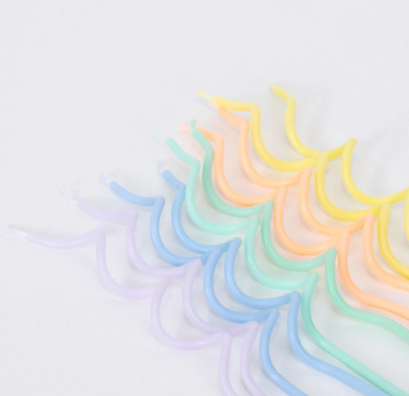 Pastel Swirly Candles (x 20)
