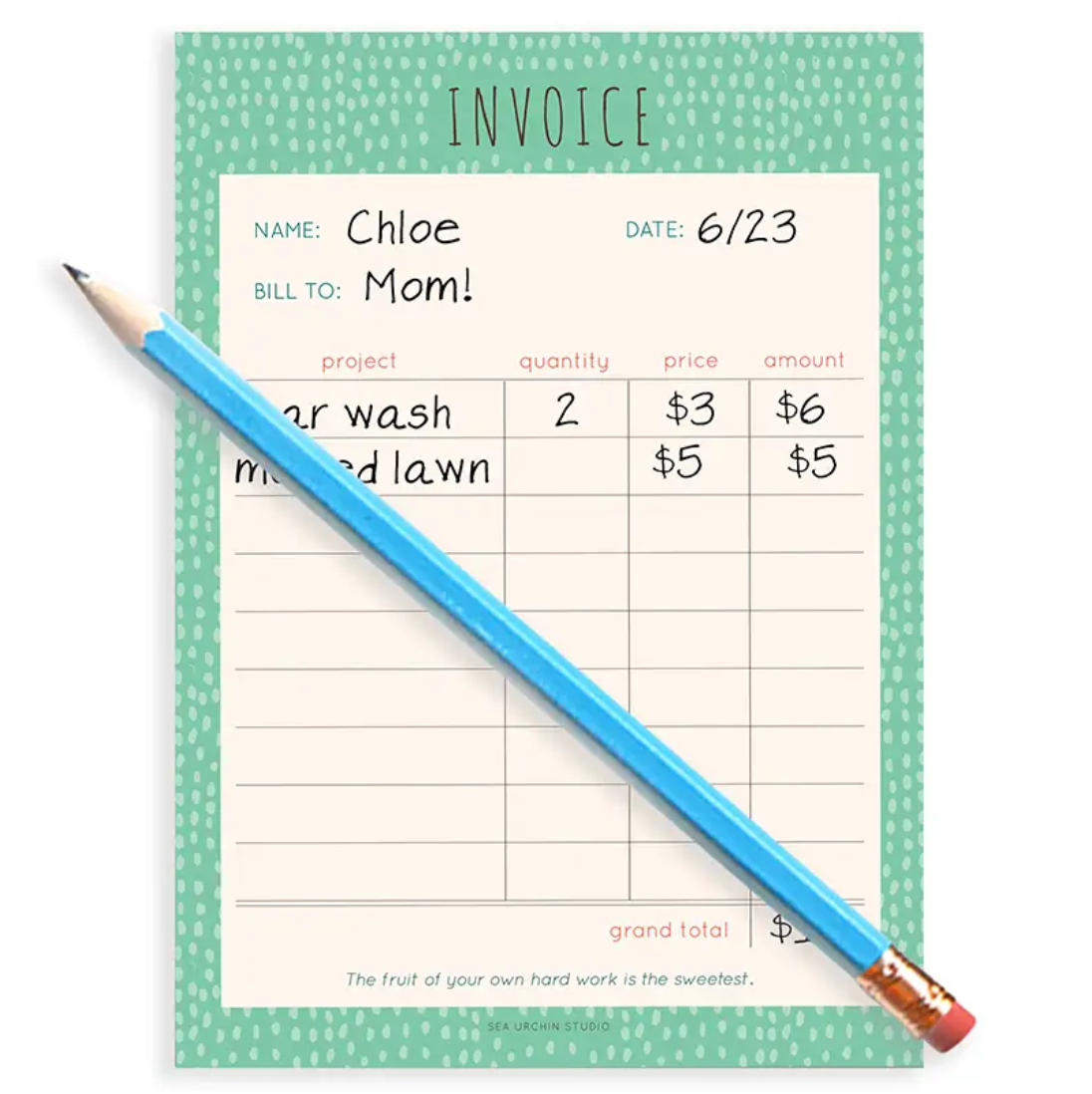 kid invoice pad
