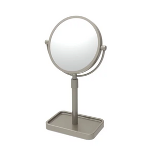 Extendable Two-Sided Free Standing Vanity Mirror, Brushed Nickel Finish