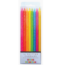 tall neon glitter 16- candles