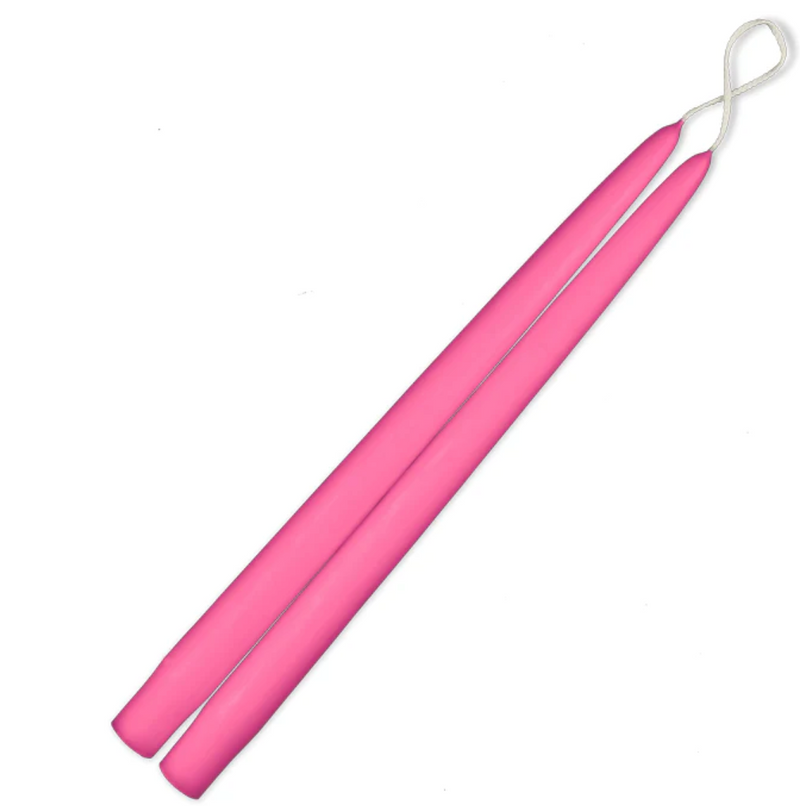 hot pink  Taper Candles 12" - 1 Pair