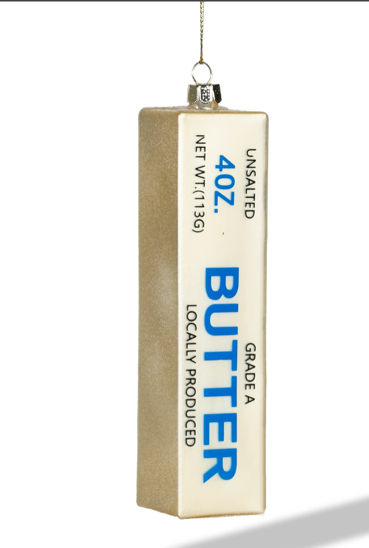 Butter Stick Glass Ornament