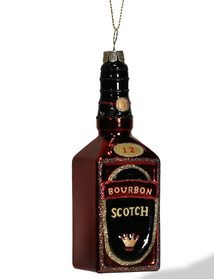 Scotch Bottle Glass Ornament