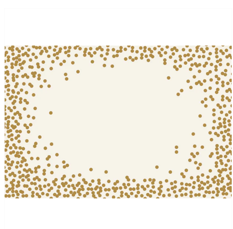 gold confetti : paper placemats