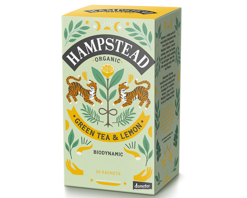 Lemon + Green Tea : Hampstead organic tea bags