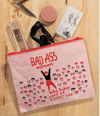 bad ass woman zipper pouch