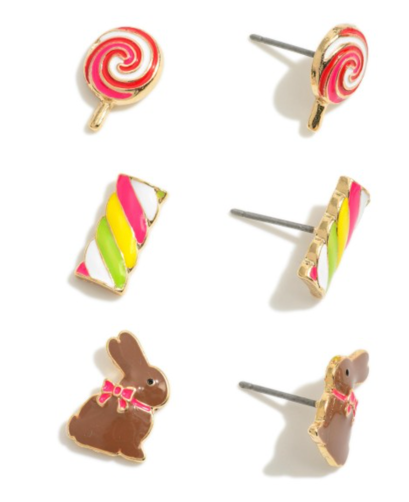 easter candy stud earrings