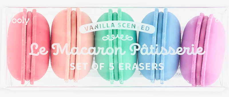 le macaron pâtisserie scented erasers - set of 5