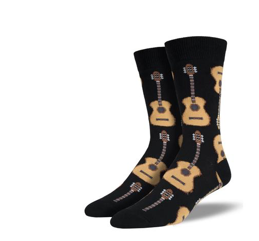 black: acoustic guitar socks
