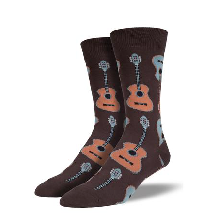 brown: acoustic guitar socks