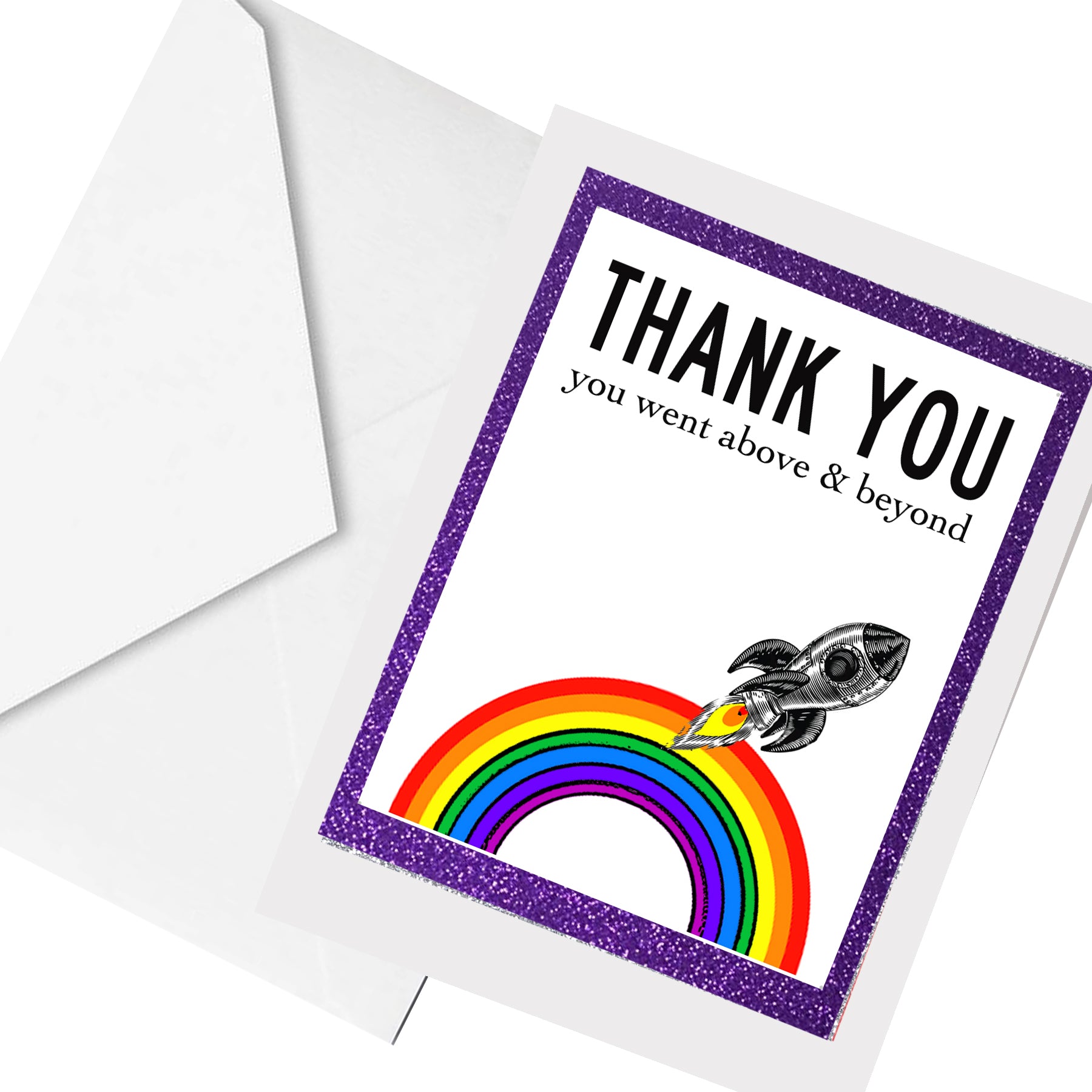 above and beyond... greeting card