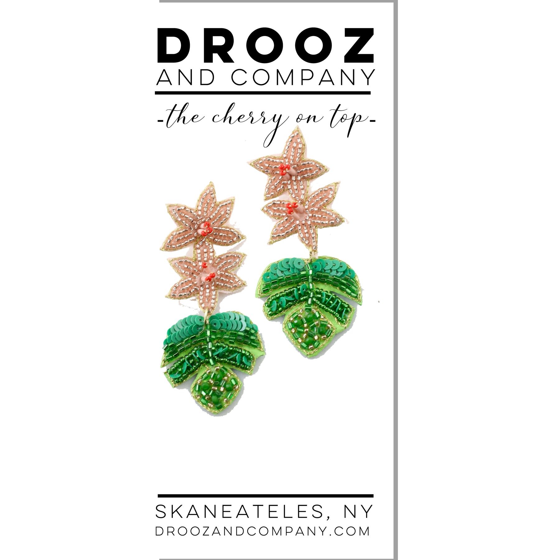 blush palm drop earrings
