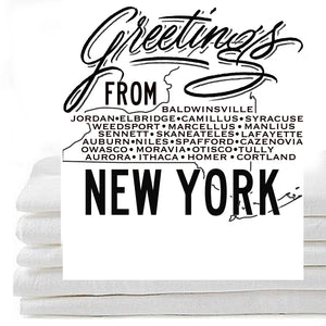 Greetings from NY- flour sack/ tea towel