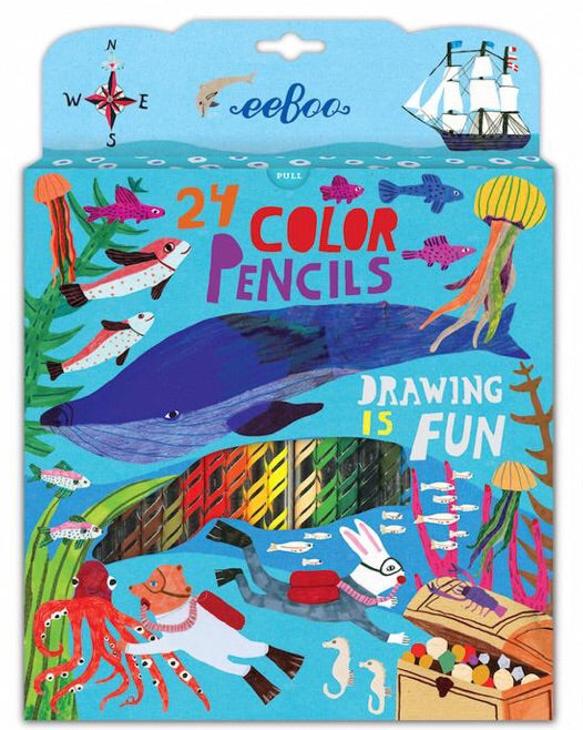 Sea life: 24 Colored Pencils