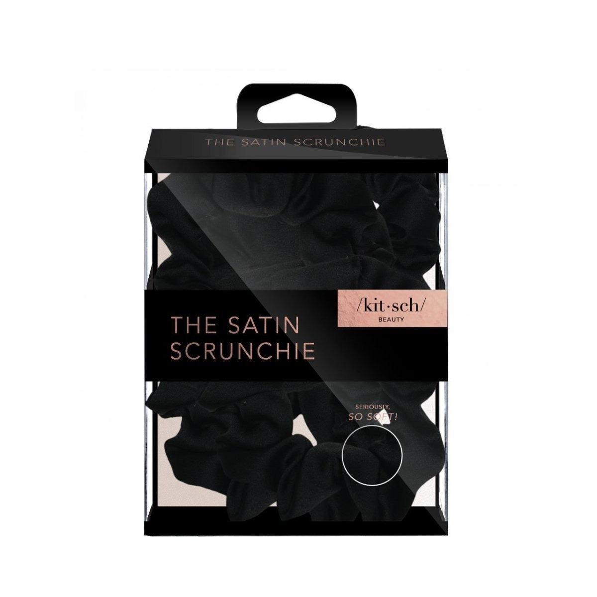 Black satin sleep scrunchies