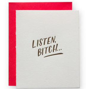 listen bitch : greeting card
