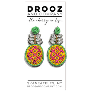 Pineapple Punch  Earrings- the cherry on top