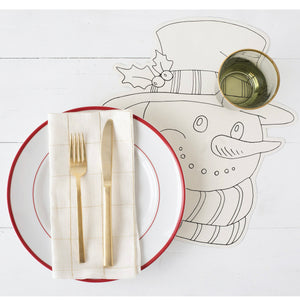 Snowman color-in Placemat Sheets Placemat